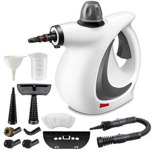 NWT White Handheld Steam Cleaner with Accessories